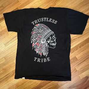 RELENTLESS x Trustless Chief Black and Red T-Shirt Mens Womens Streetwear l SZ M